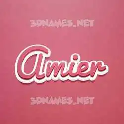 amier in Red Scribble style - 3D name wallpaper