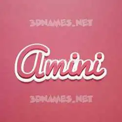 amini in Red Scribble style - 3D name wallpaper