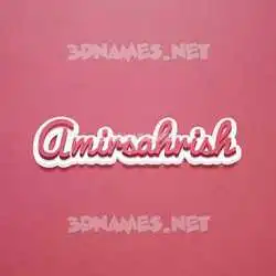 amirsahrish in Red Scribble style - 3D name wallpaper