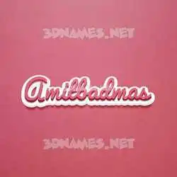 amitbadmas in Red Scribble style - 3D name wallpaper