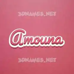 amouna in Red Scribble style - 3D name wallpaper