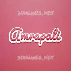 amrapali in Red Scribble style - 3D name wallpaper