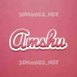 amshu in Red Scribble style - 3D name wallpaper