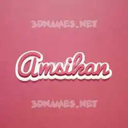 amsikan in Red Scribble style - 3D name wallpaper