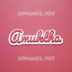 amuktha in Red Scribble style - 3D name wallpaper