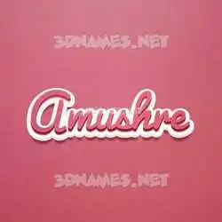 amushre in Red Scribble style - 3D name wallpaper