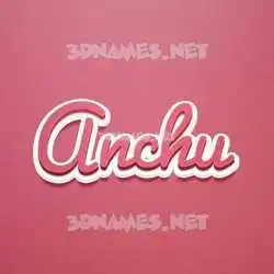 anchu in Red Scribble style - 3D name wallpaper