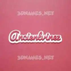 ancientvinez in Red Scribble style - 3D name wallpaper