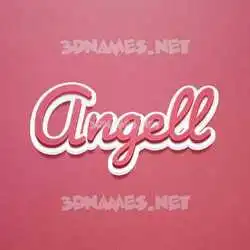 angell in Red Scribble style - 3D name wallpaper