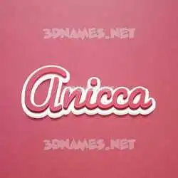 anicca in Red Scribble style - 3D name wallpaper
