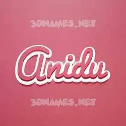 anidu in Red Scribble style - 3D name wallpaper