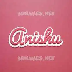 anishu in Red Scribble style - 3D name wallpaper