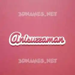 anisuzzaman in Red Scribble style - 3D name wallpaper
