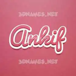 ankif in Red Scribble style - 3D name wallpaper