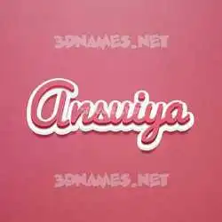 ansuiya in Red Scribble style - 3D name wallpaper