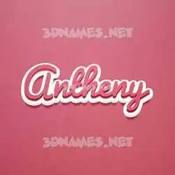 antheny in Red Scribble style - 3D name wallpaper
