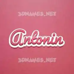 antonin in Red Scribble style - 3D name wallpaper