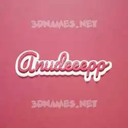 anudeeepp in Red Scribble style - 3D name wallpaper