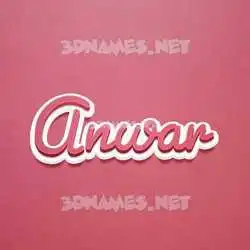 anwar in Red Scribble style - 3D name wallpaper