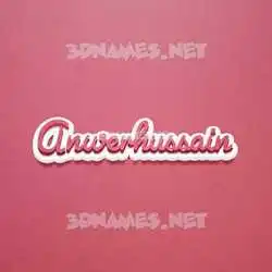 anwerhussain in Red Scribble style - 3D name wallpaper