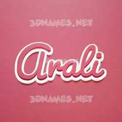 arali in Red Scribble style - 3D name wallpaper