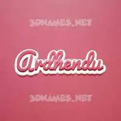 ardhendu in Red Scribble style - 3D name wallpaper