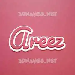 areez in Red Scribble style - 3D name wallpaper