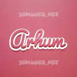 arhum in Red Scribble style - 3D name wallpaper