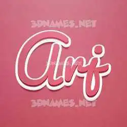 arj in Red Scribble style - 3D name wallpaper