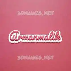 armanmalik in Red Scribble style - 3D name wallpaper