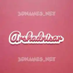 arshadnisar in Red Scribble style - 3D name wallpaper