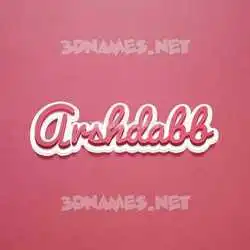 arshdabb in Red Scribble style - 3D name wallpaper