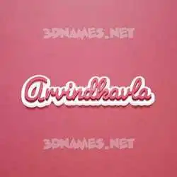 arvindkavla in Red Scribble style - 3D name wallpaper