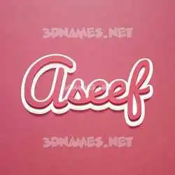 aseef in Red Scribble style - 3D name wallpaper