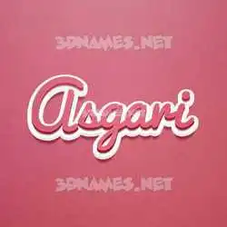 asgari in Red Scribble style - 3D name wallpaper
