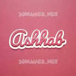 ashhab in Red Scribble style - 3D name wallpaper