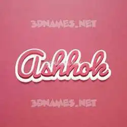ashhok in Red Scribble style - 3D name wallpaper