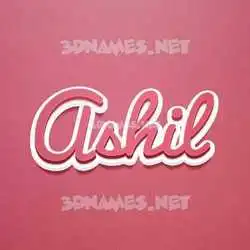 ashil in Red Scribble style - 3D name wallpaper
