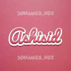 ashisid in Red Scribble style - 3D name wallpaper