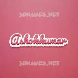 ashokkumar in Red Scribble style - 3D name wallpaper