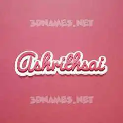 ashrithsai in Red Scribble style - 3D name wallpaper