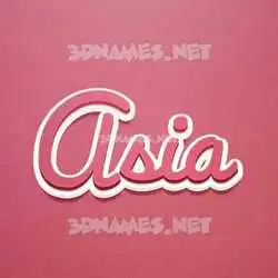 asia in Red Scribble style - 3D name wallpaper
