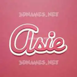 asie in Red Scribble style - 3D name wallpaper