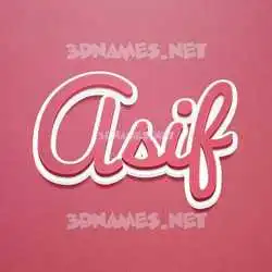 asif in Red Scribble style - 3D name wallpaper