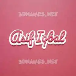 asif iqbal in Red Scribble style - 3D name wallpaper