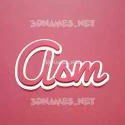 asm in Red Scribble style - 3D name wallpaper