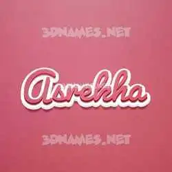 asrekha in Red Scribble style - 3D name wallpaper