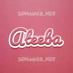 ateeba in Red Scribble style - 3D name wallpaper