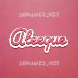 ateeque in Red Scribble style - 3D name wallpaper