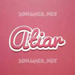 atiar in Red Scribble style - 3D name wallpaper